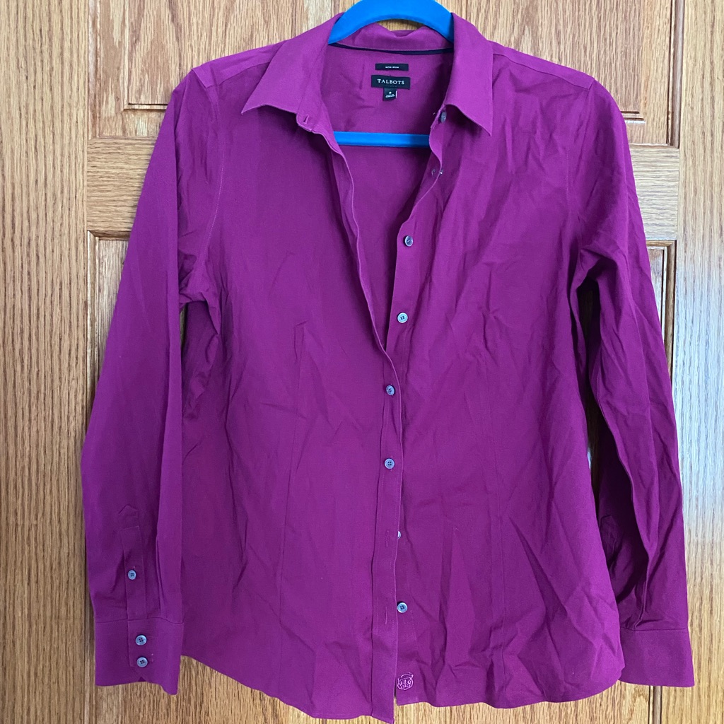 Maroon Button Down Blouse